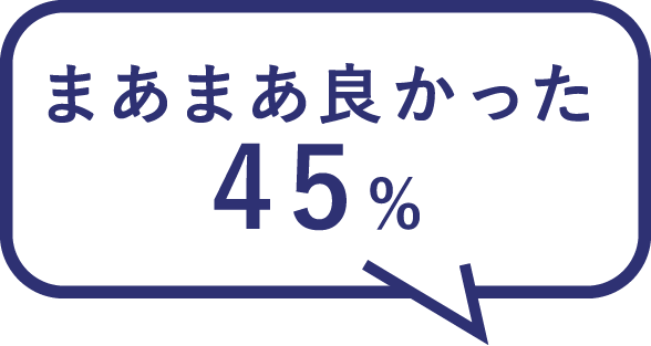 まあまあ良かった 45%