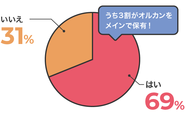 いいえ31% はい69% うち3割がオルカンをメインで保有!